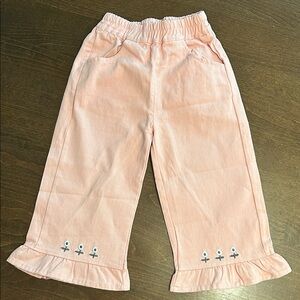 Girls Floral Embroidered Pants